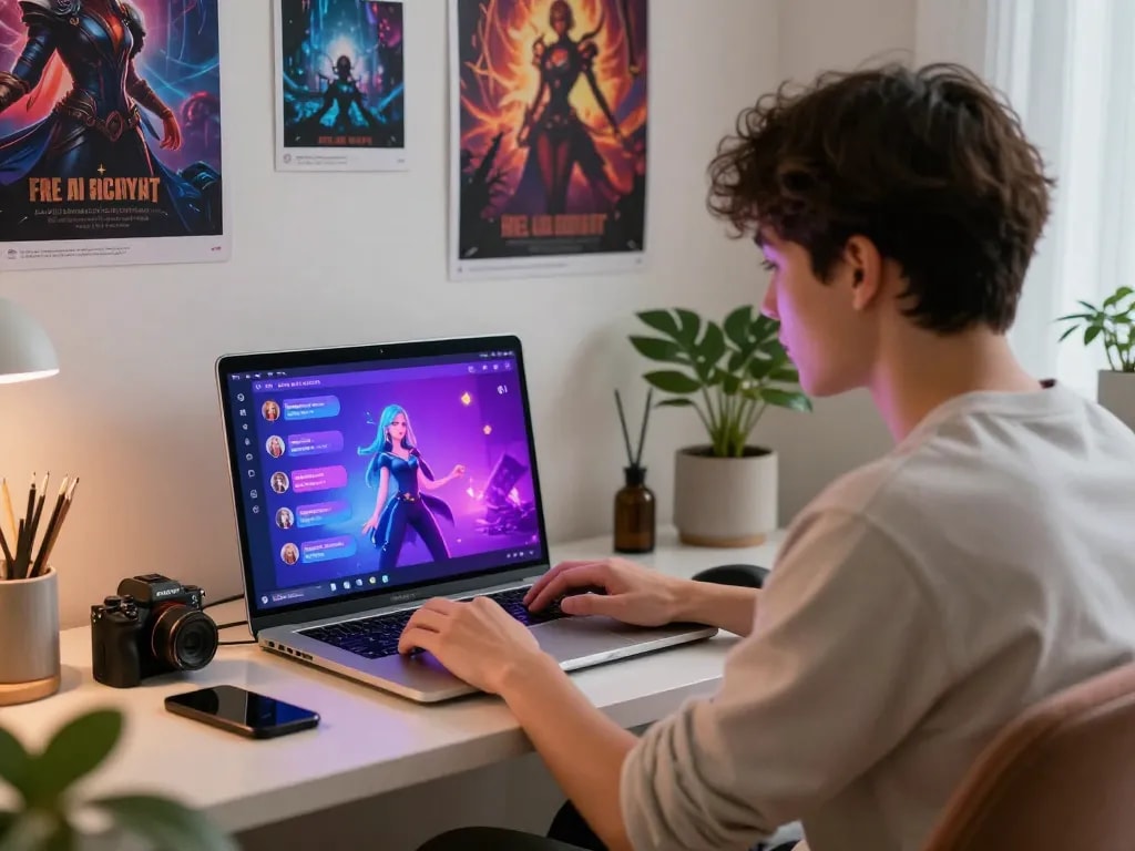 Engaging free ai sex chat experience in a cozy digital environment with vibrant AI characters.
