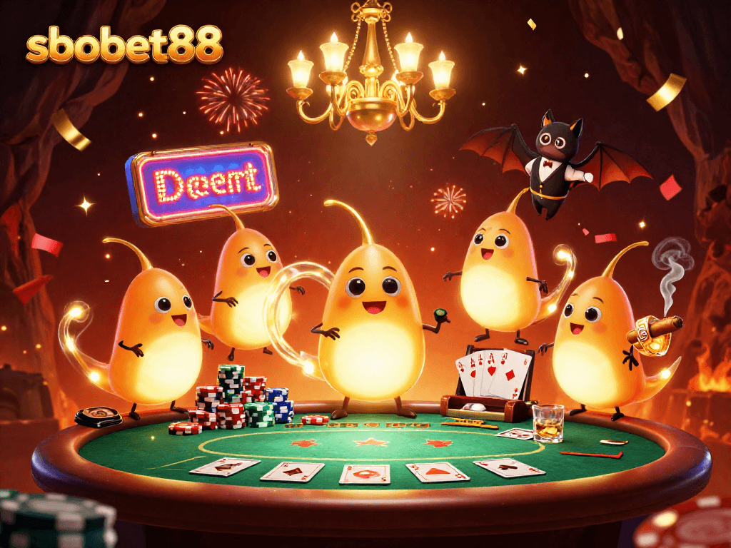 Savor the excitement of sbobet88 with bioluminescent glowworms illuminating the casino scene.
