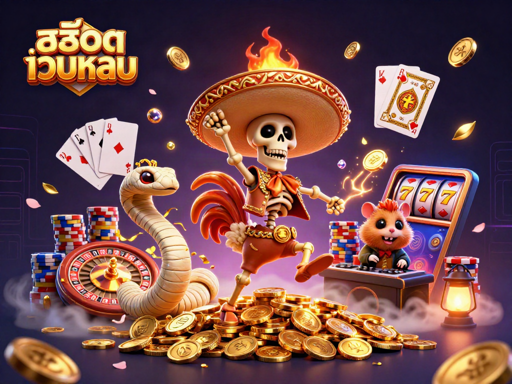 Experience thrilling สล็อตเว็บตรง wins with vibrant casino-themed characters and dynamic game elements.