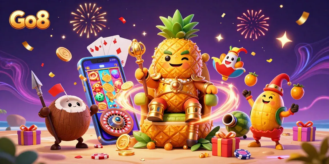 Engage with Go8's vibrant casino world featuring unique characters and exciting gaming elements.