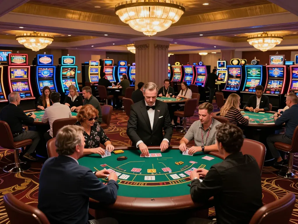 Players engaging in high-stakes blackjack gameplay at sc 88 casino, vibrant atmosphere.