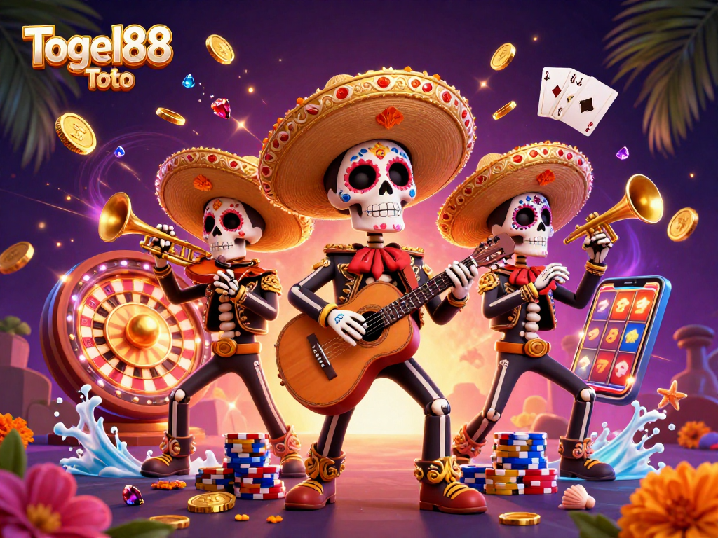 Experience Togel88 Toto with vibrant casino-themed illustration featuring dynamic gaming elements.