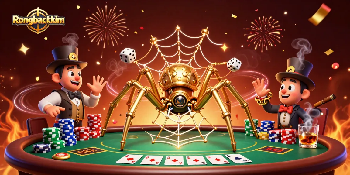 Capture winnings at Rongbachkim with a creative steampunk casino scene featuring poker elements.