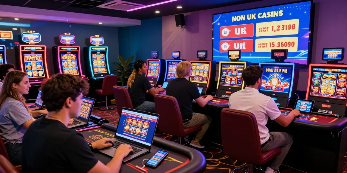 Explore non-UK casinos at https://hrnd.co.uk, vibrant gaming scene with players enjoying diverse games and exciting bonuses.