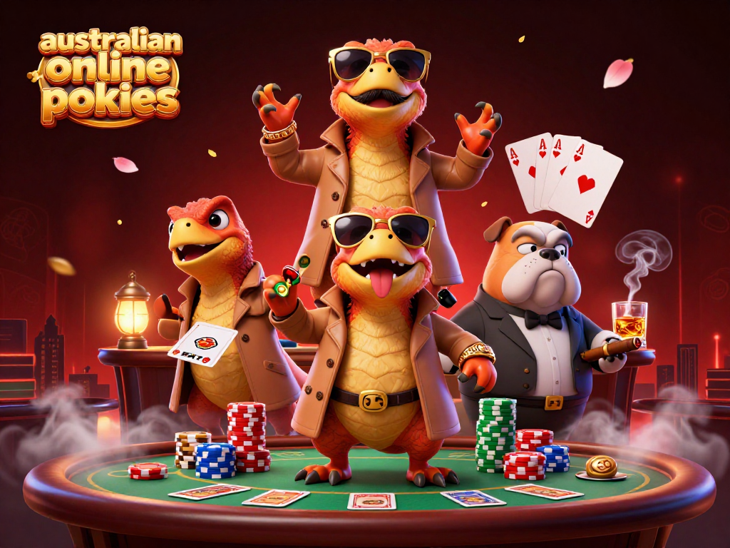 Engage with australian online pokies at a VIP casino lounge, featuring raptors in disguise.