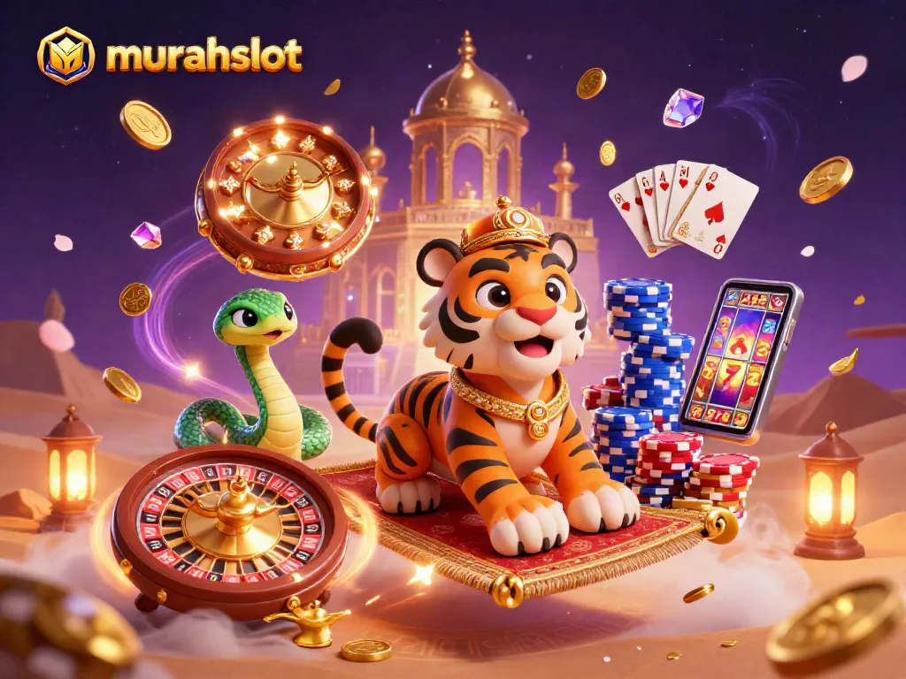 bermain slot di murahslot dengan karakter sultan dan banyak koin berkilau.