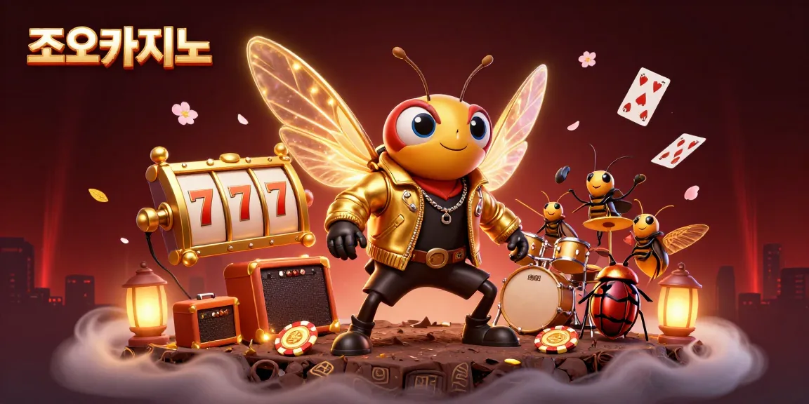 Experience the excitement at 조이카지노 with a vibrant illustration showcasing a lively casino scene filled with fun characters and gaming elements.
