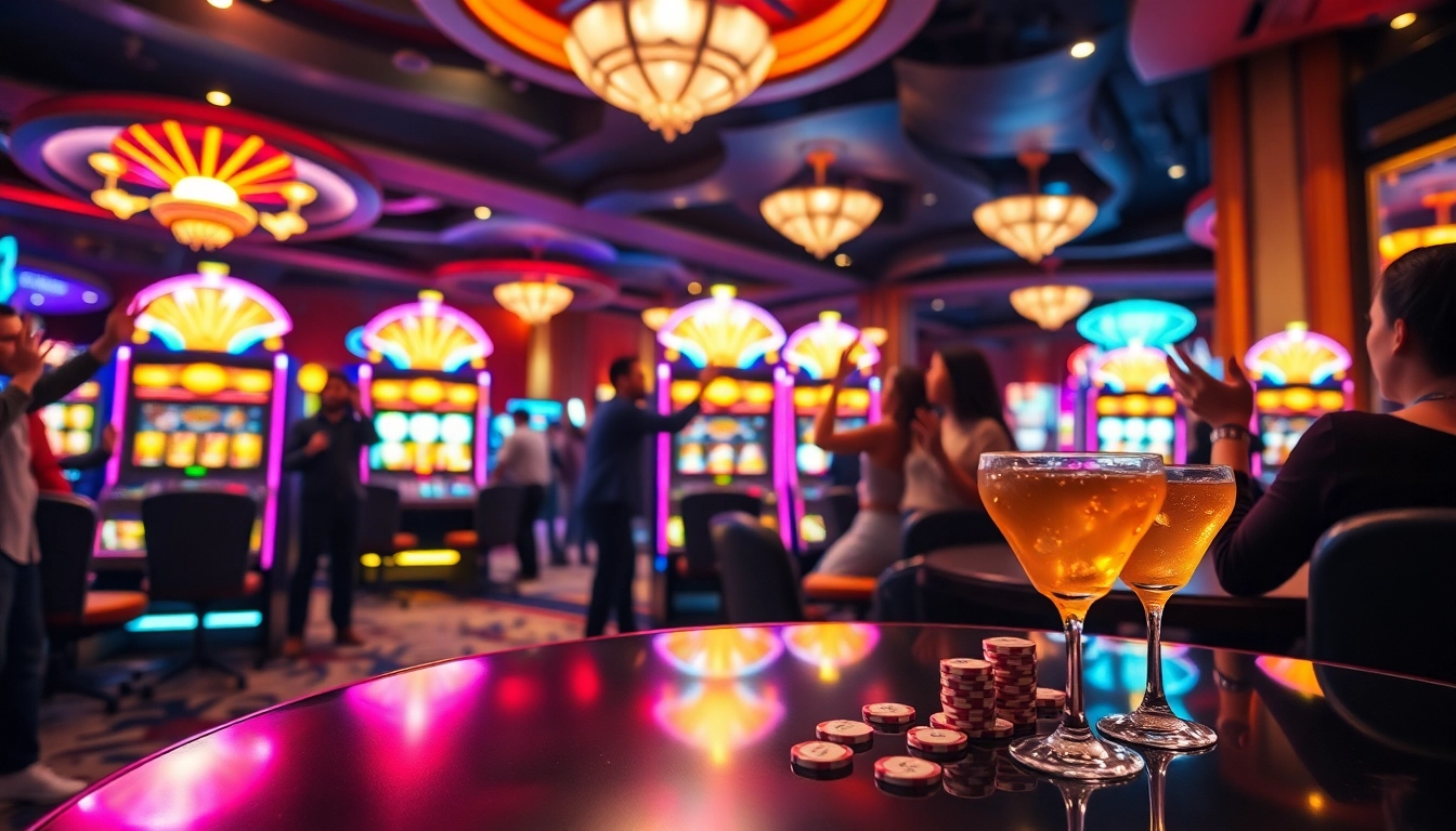 Menangkan Slot deposit 5000 di mesin slot yang penuh warna dengan suasana kasino yang meriah.