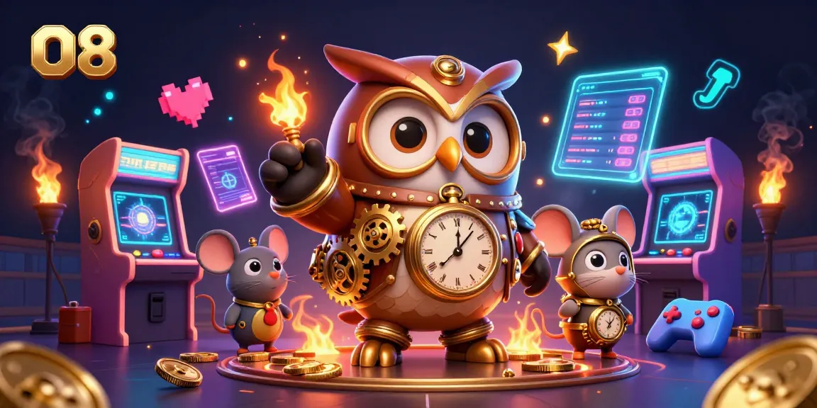 Experience high-octane gaming action with O8's exciting 3D casino scene, featuring vibrant characters and dynamic elements.