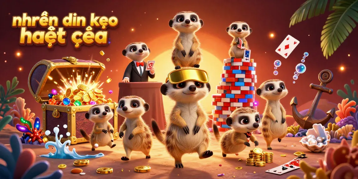 Experience nhận định kèo nhà cái with this colorful, engaging 3D cartoon casino scene featuring meerkats.