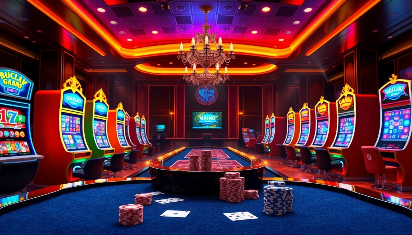 Experience immersive online gambling at https://xx88.vin/ with vibrant tables and colorful slot machines.