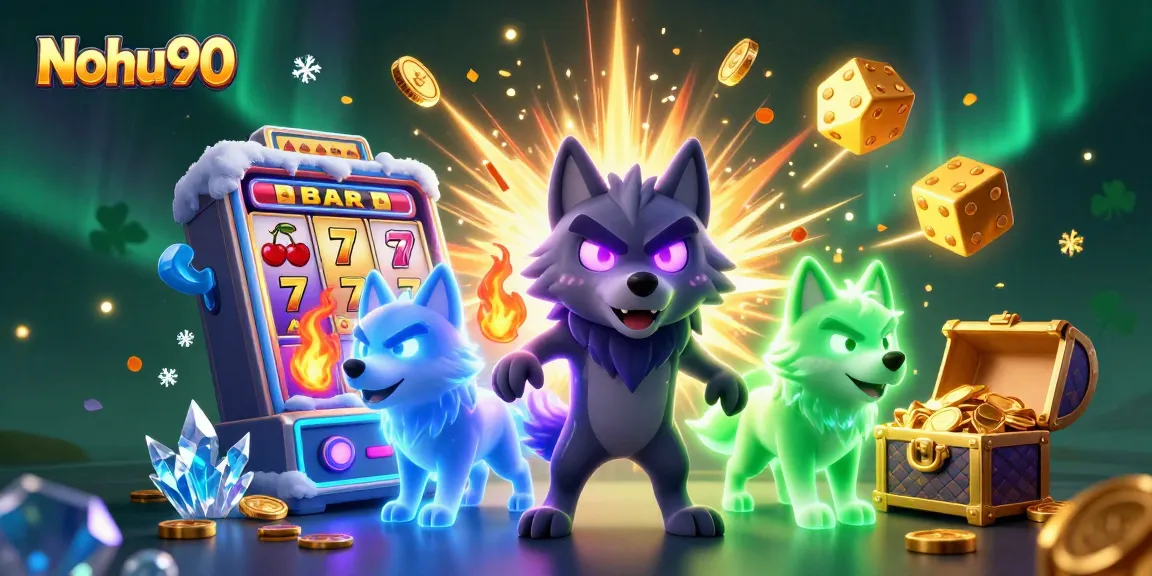 Nohu90 ignites excitement with a dynamic scene of casino gaming and vivid characters.