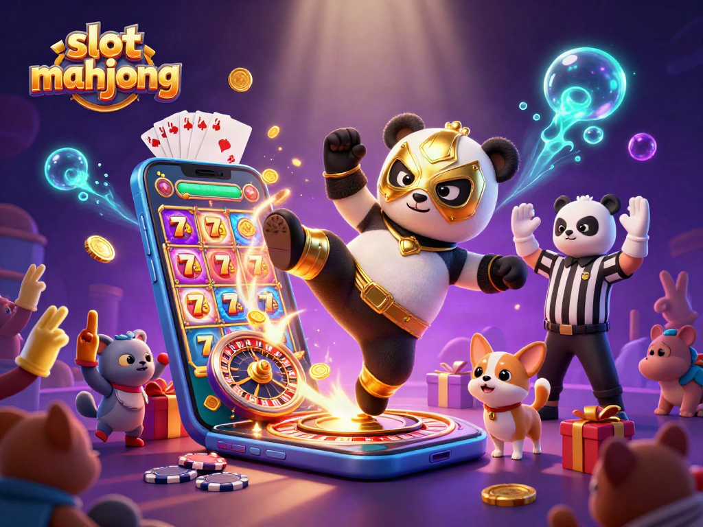 Experience slot mahjong excitement with a colorful casino scene filled with amazing characters and game action.