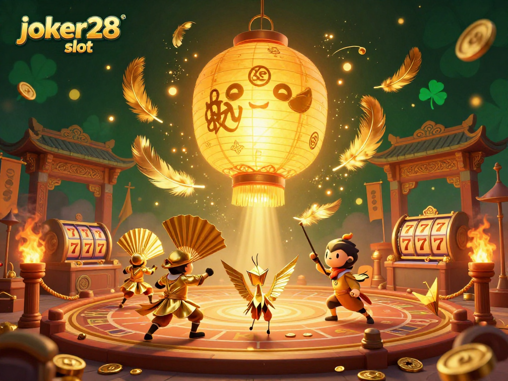 Nikmati permainan joker28 slot dengan peluang kemenangan besar dalam ilustrasi mencolok ini.