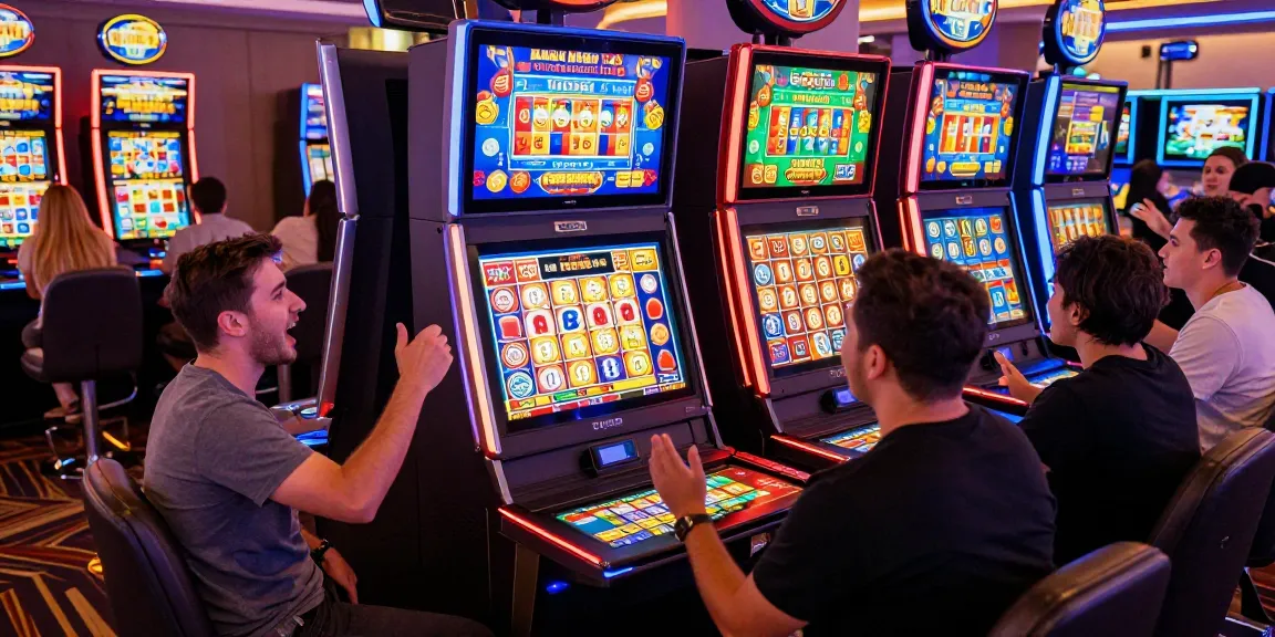 Pengalaman bermain Mahjong Ways yang seru di mesin slot dengan suasana kasino yang ramai.