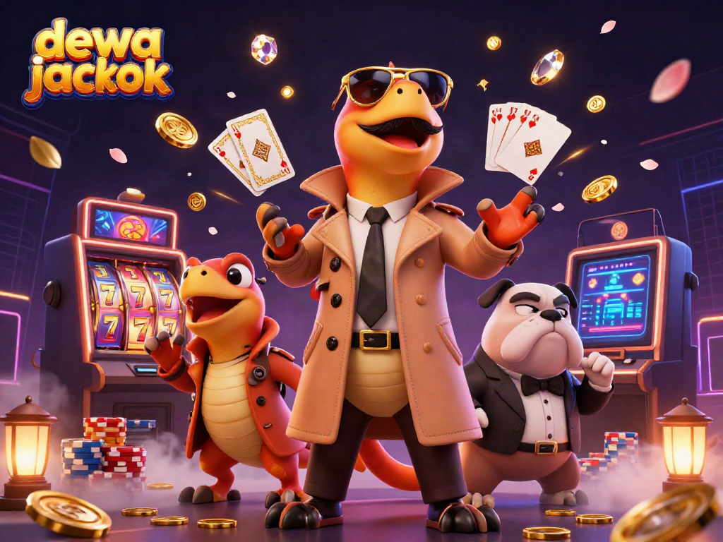 Raih kemenangan dewa jackpot dengan mengamati mesin slot dan raksasa kucing penjaga yang mencuri perhatian.