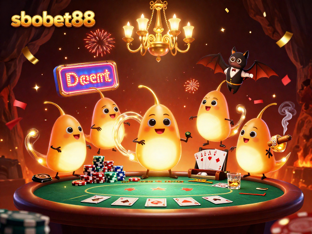 Savor the excitement of sbobet88 with bioluminescent glowworms illuminating the casino scene.