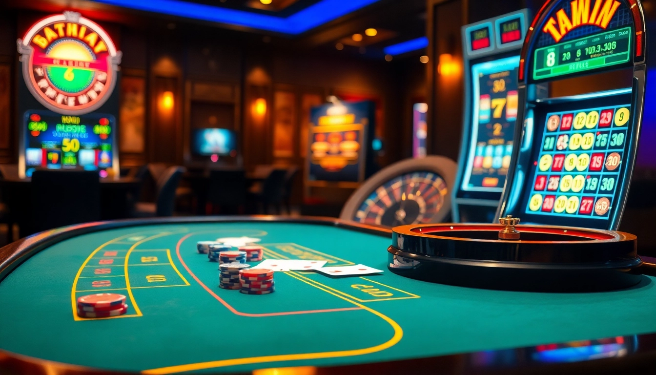 Soi cầu 6FF strategy visualizing luxury casino gaming with roulette and blackjack tables.