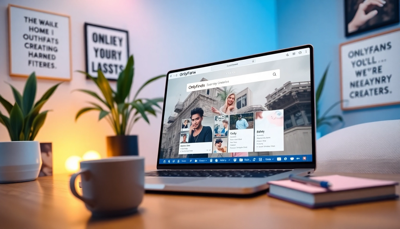Discover OnlyFans Nearby Creators through OnlyFinds interface in a modern workspace.