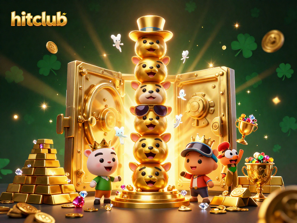 Engage with the hitclub totem and treasures in a vibrant casino scene filled with spirit wisps.