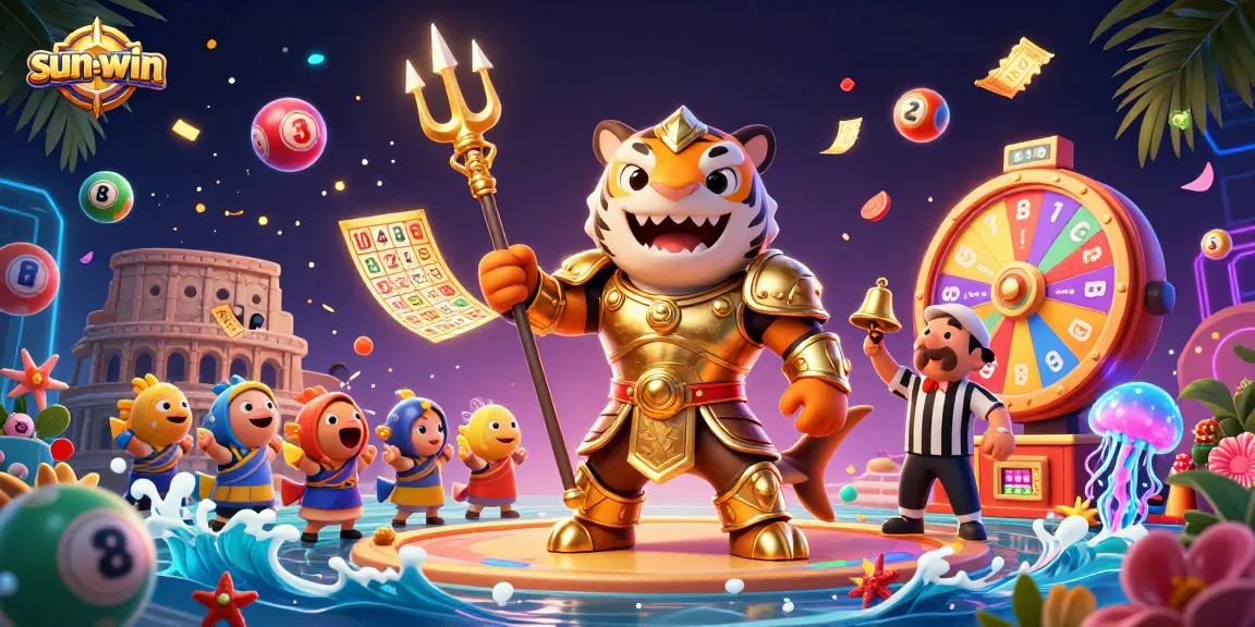 Experience thrilling gameplay at sun-win with a dynamic casino scene featuring a tiger shark.