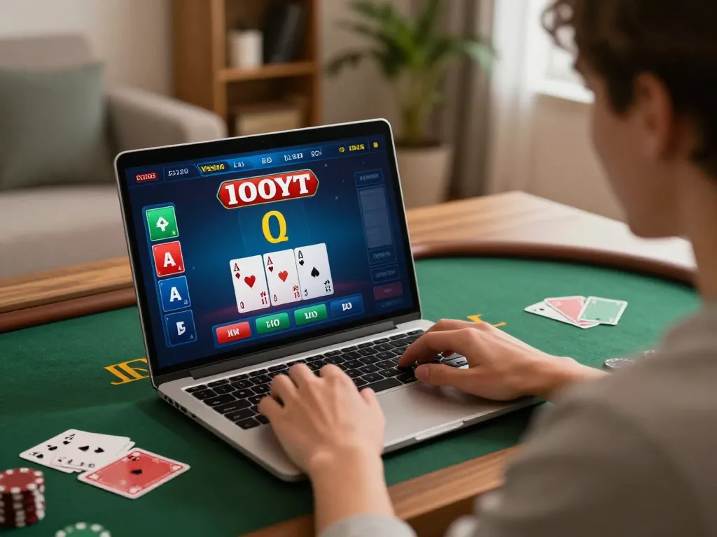 88i player engaging in live dealer blackjack at home, showcasing strategic betting and focused gameplay.