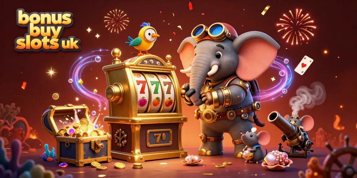 Experience thrilling bonus buy slots uk with our steampunk elephant engineer at an exciting carnival.