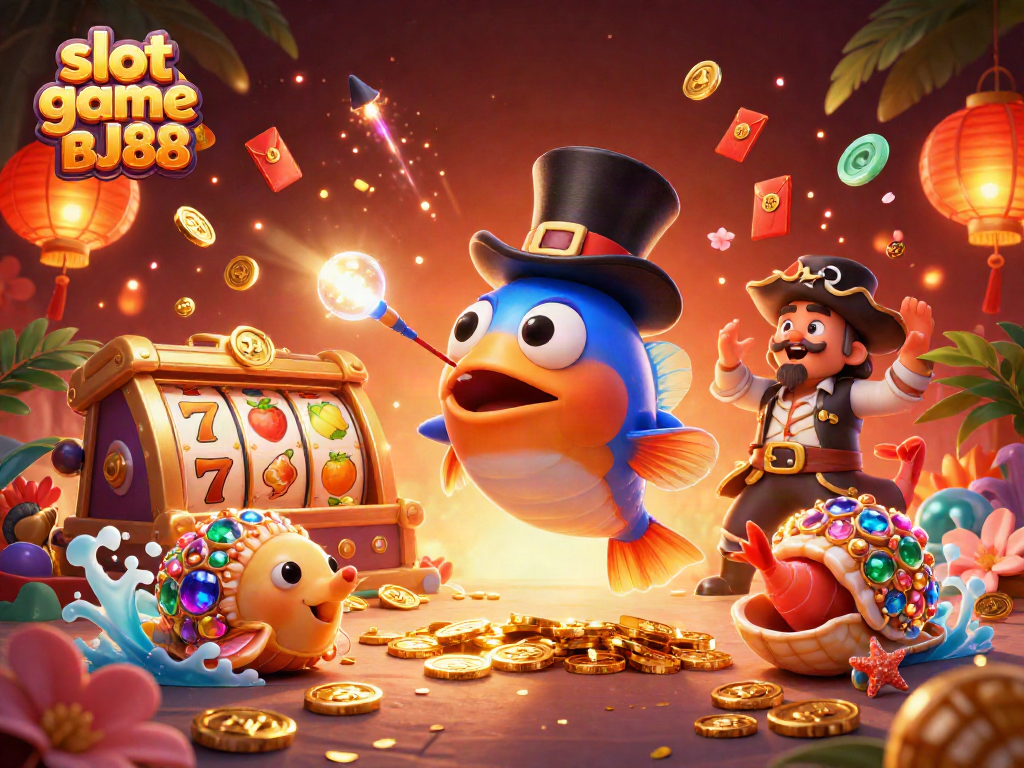 Experience thrilling action with slot game BJ88 featuring vibrant characters and dynamic elements.