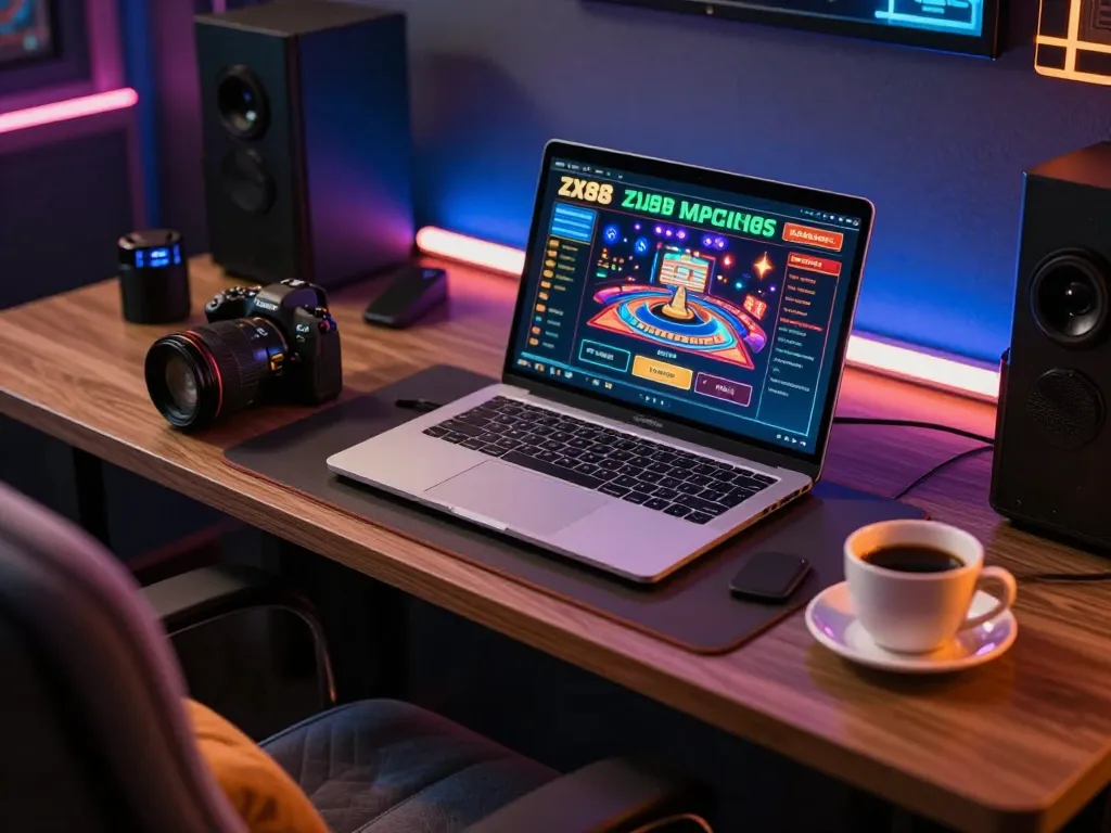 Player engaging in exciting online casino gameplay at zx88 on a modern laptop in a cozy setting.