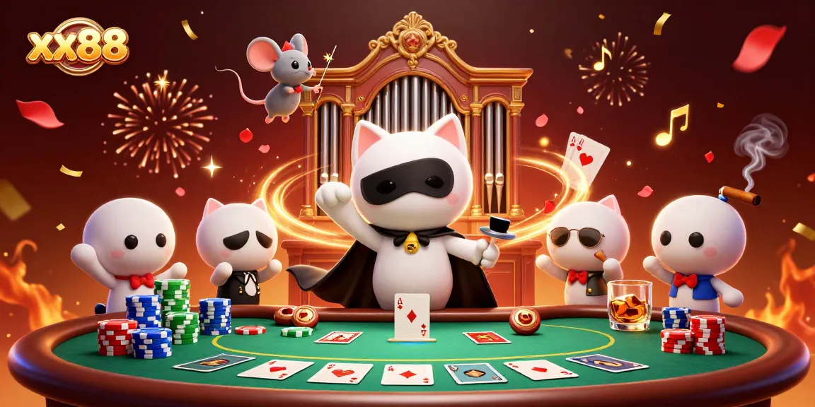 Experience thrilling gameplay at xx88 with a vibrant casino scene showcasing rich poker action.