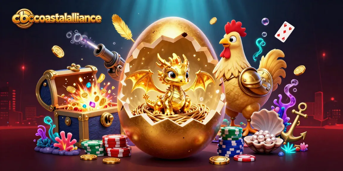 Win big at cbcoastalalliance with a golden dragon and colorful poker chips in a lively casino illustration.