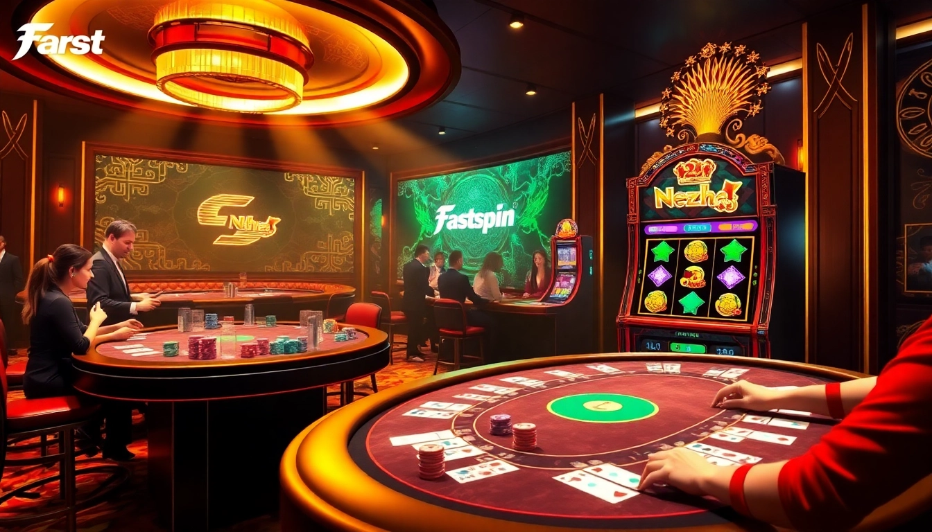 Experience the thrill of FastSpin Nezha ภาษาไทย at a vibrant casino table filled with action and excitement.