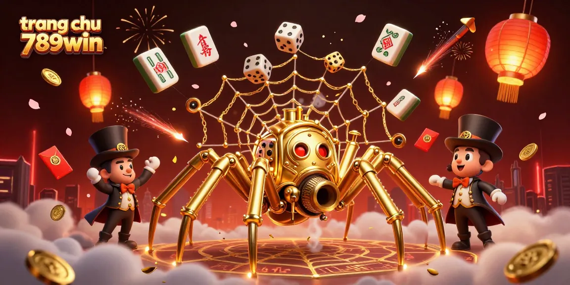 Win big at trang chu 789win with a lively 3D casino scene featuring vibrant game elements and characters.