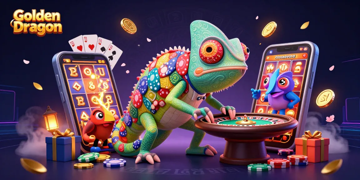 การเล่นเกมสล็อต Golden Dragon พร้อมกับชิปโป๊กเกอร์และเหรียญทองในบรรยากาศคาสิโน