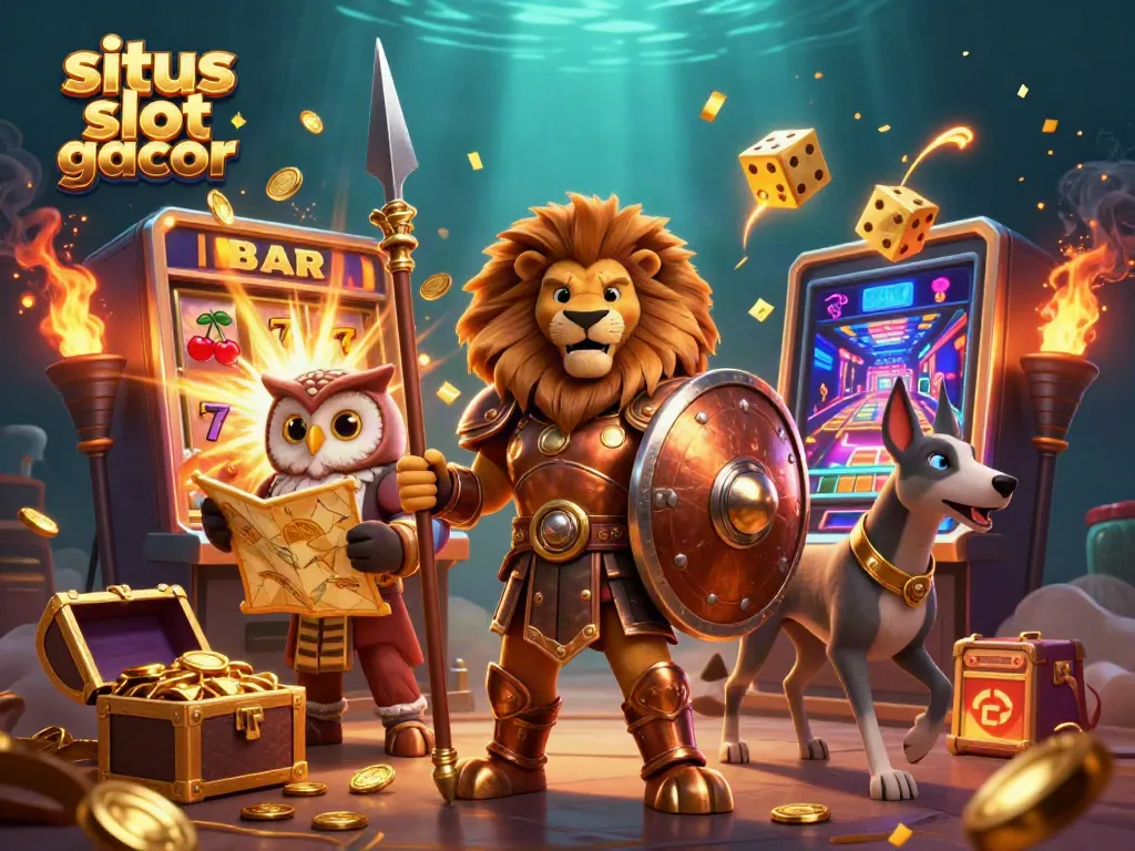 Engage in winning strategies at situs slot gacor with dynamic gaming elements and colorful casino symbols.