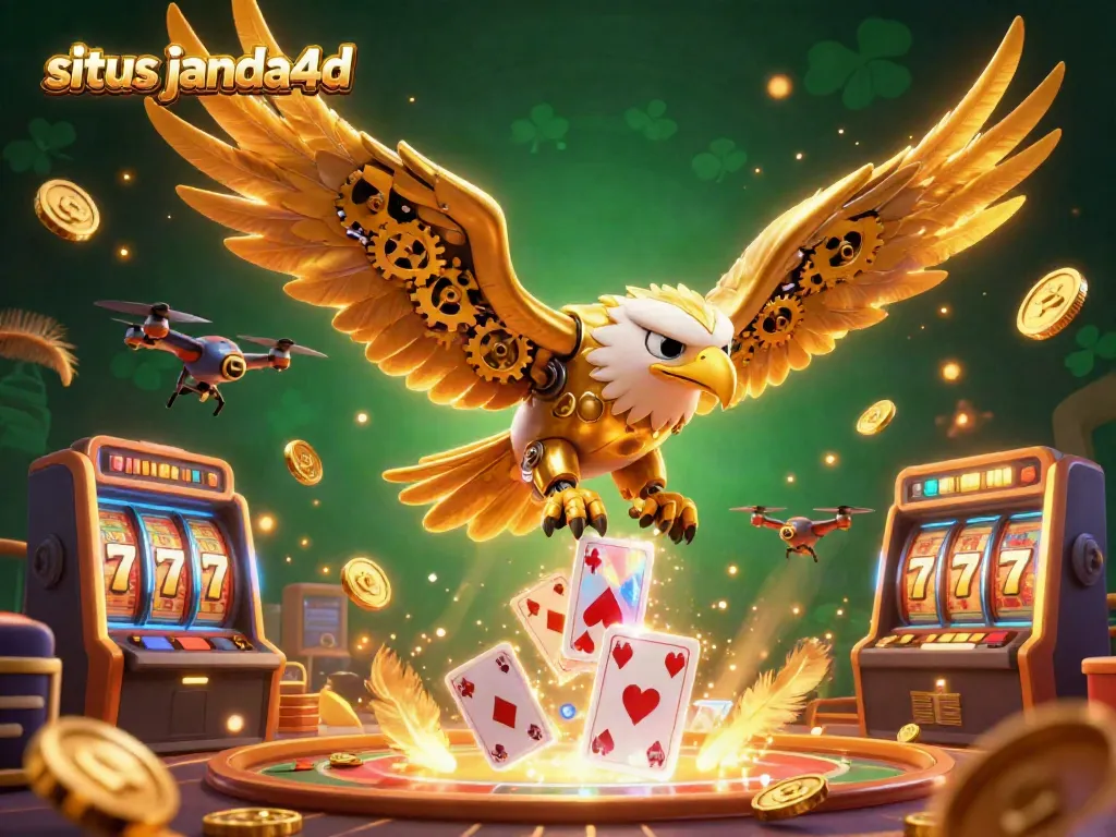 Aktivitas tergiur situs janda4d menampilkan burung elang cybernetik beraksi di kasino.