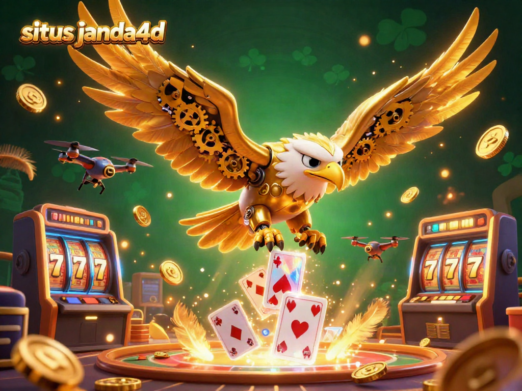 Aktivitas tergiur situs janda4d menampilkan burung elang cybernetik beraksi di kasino.