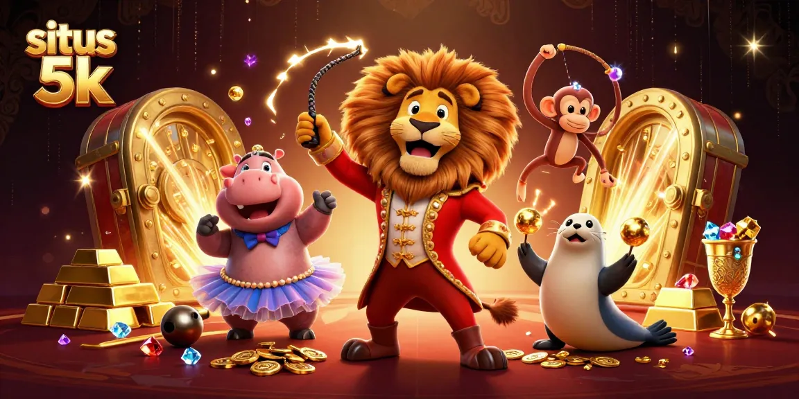 Spin thrilling slots at situs 5k with vibrant cartoon characters and dazzling treasures.