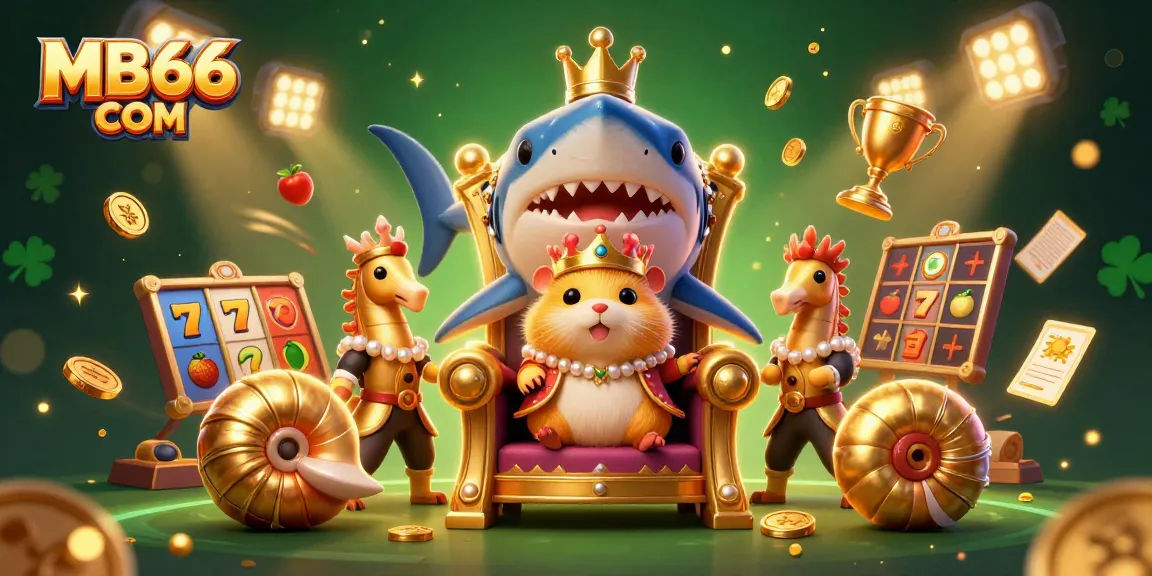 Spin the reels with MB66 COM’s vibrant casino-themed illustration featuring unique characters and slot elements.