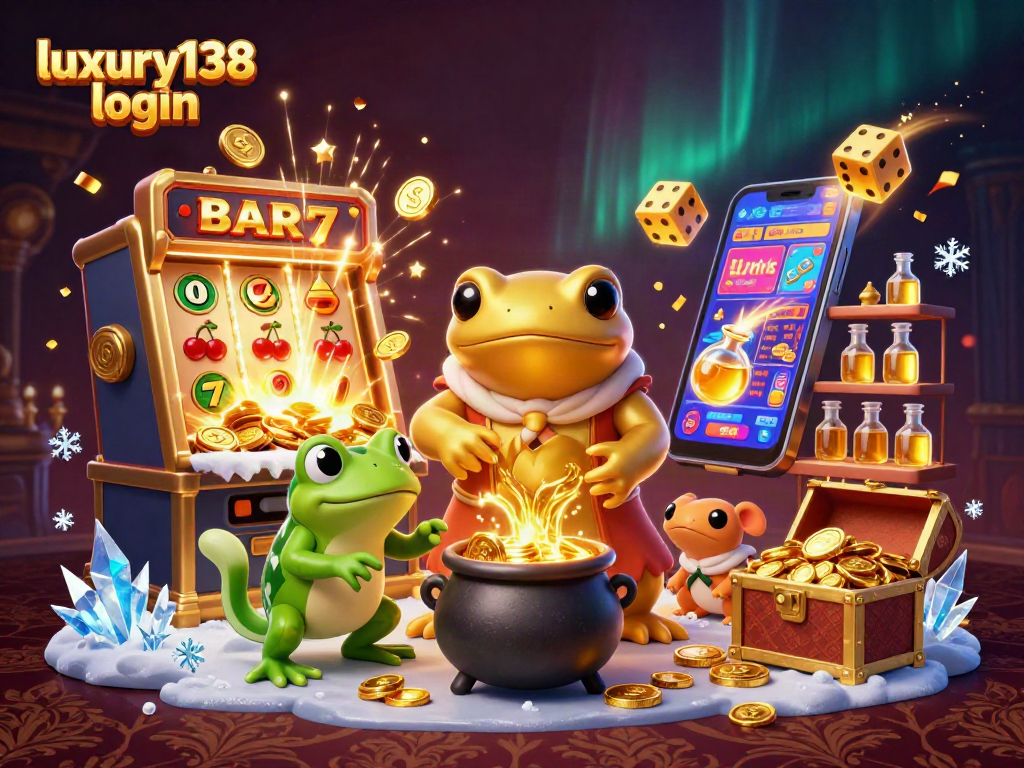 Menang di luxury138 login dengan visualisasi kasino mega slot dan alkemis emas.