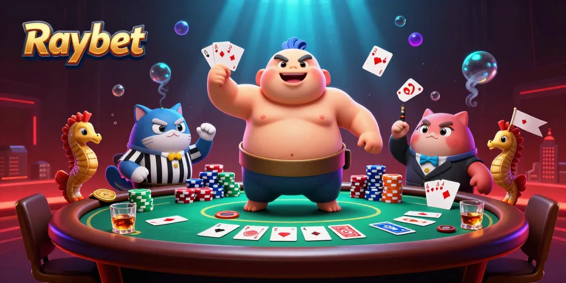 Play exciting games at Raybet, with a vibrant underwater gambling scene featuring charismatic characters and rich casino elements.