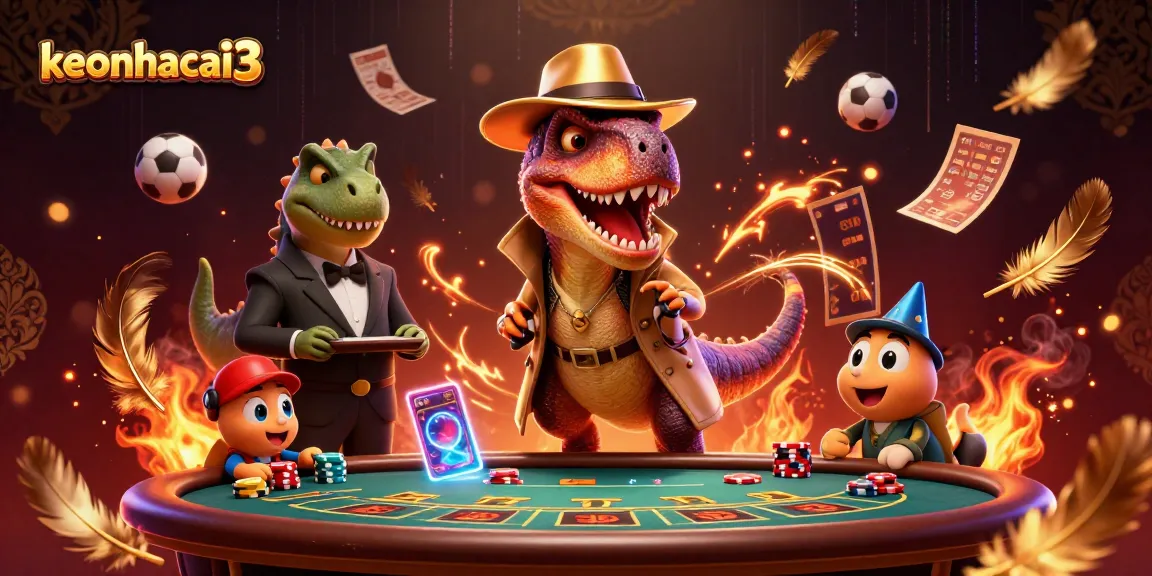 Engage with keonhacai3 for thrilling sports betting action in a vibrant 3D casino scene.