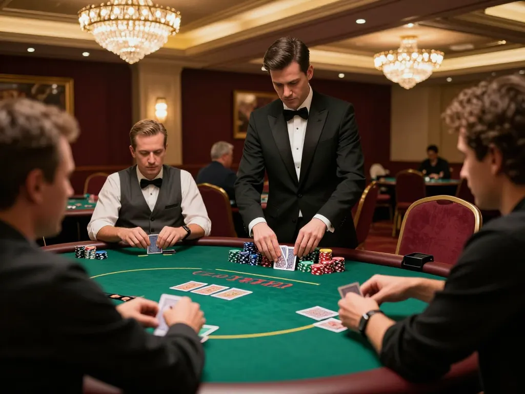 Players enjoying poker at GI8 casino with warm lighting and luxurious decor.