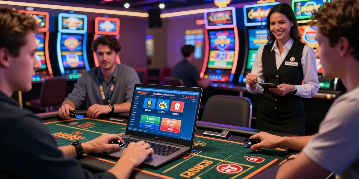 Engaging scene at a credit card casino with players enjoying games, including the popular Mastercard method, highlighting fun and security at dea.org.uk.