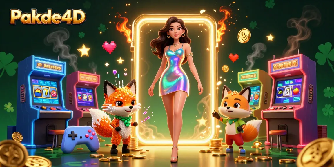 Experience thrilling luck with Pakde4D as vibrant game elements come alive in a dazzling casino scene.