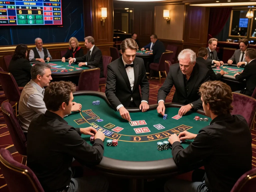 Players enjoying the excitement of blackjack at 789win's live dealer table, with professional croupiers managing the game.