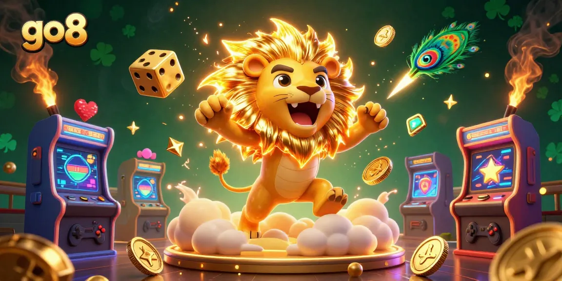 Experience go8 with a vibrant 3D casino scene featuring iconic characters amidst exciting gaming elements.
