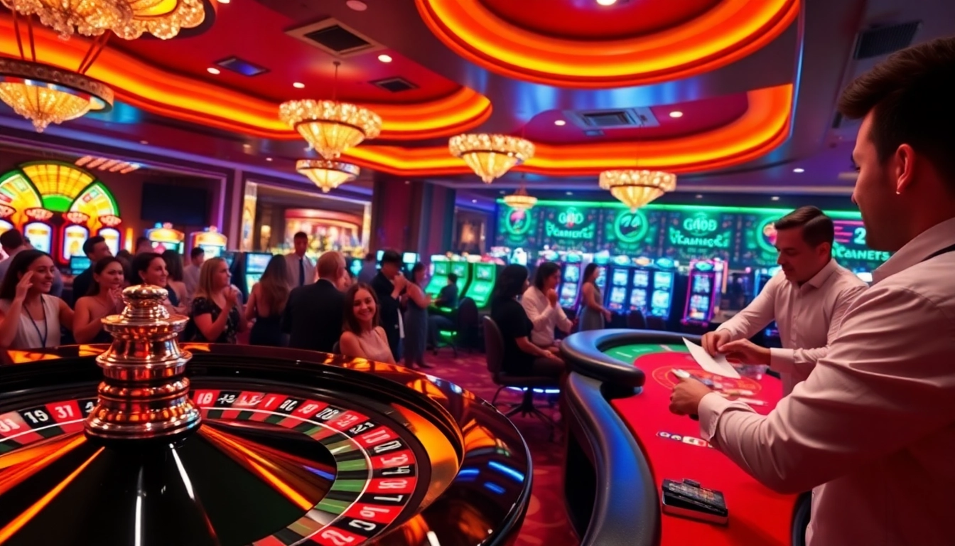 Experience thrilling bets at go88.com with exciting games at brightly lit casino tables.