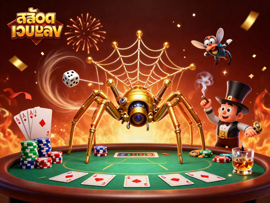 Experience thrilling moments at สล็อตเว็บตรง with our vibrant steampunk casino illustration.