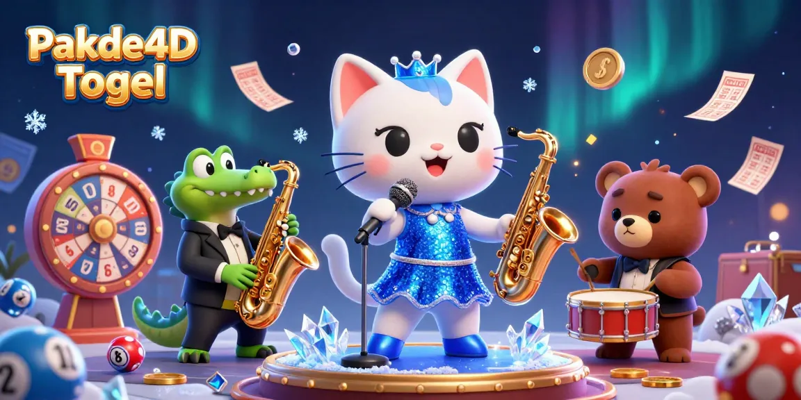 Engage with Pakde4D Togel on a vibrant stage featuring a jazzy cat, croc, and bear cub